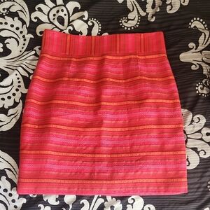 Stylish Red and Orange Striped Women's Skirt